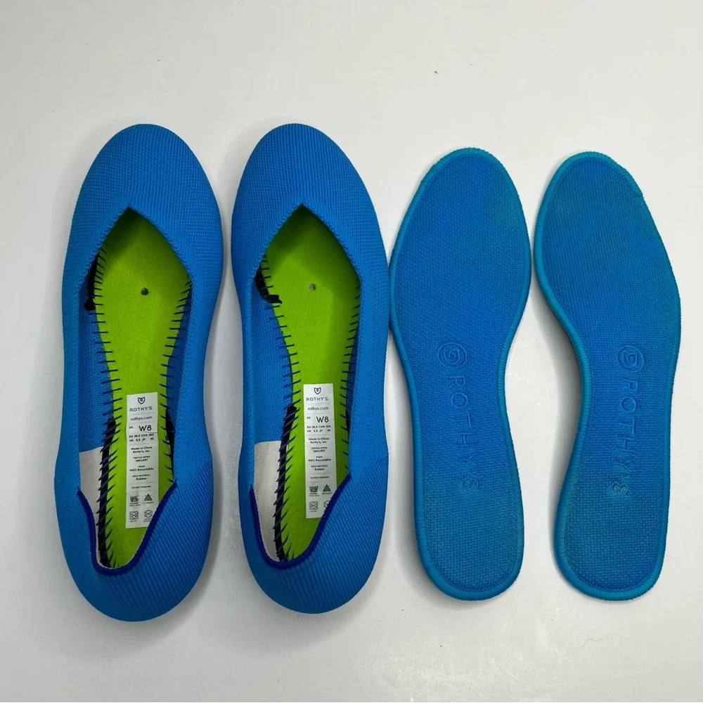 Rothy's The Flat Peacock Blue Retired Color Size 8